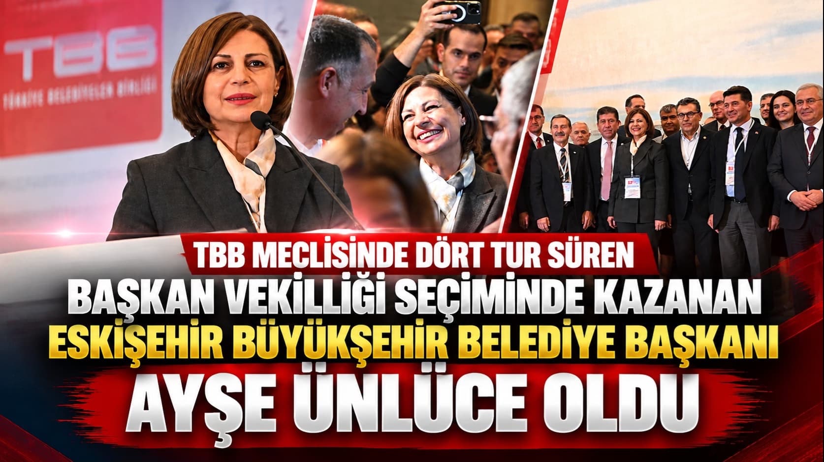 Başkan vekilliği seçiminde kazanan Eskişehir Büyükşehir Belediye Başkanı Ayşe Ünlüce oldu
